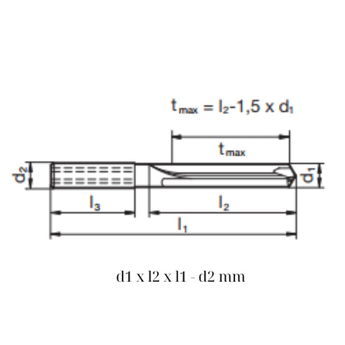 Carbide Drill 4xD with Coolant, 71995 Dimensions